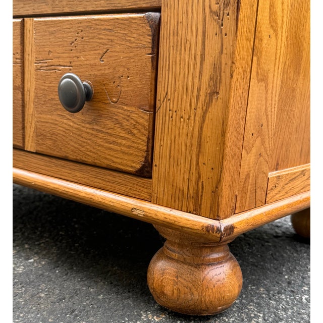 Broyhill “Attic Heirloom” Rustic Oak Nightstand For Sale - Image 9 of 12
