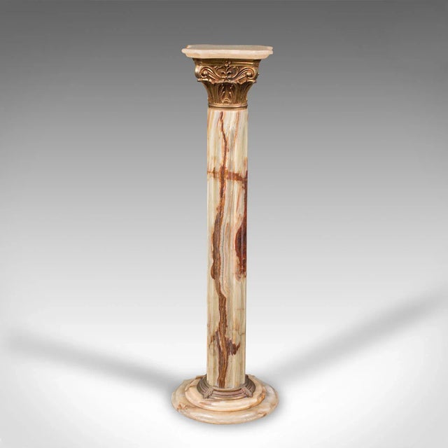 Italian 1950s Vintage Onyx Italian Decorative Jardiniere Stand For Sale - Image 3 of 13