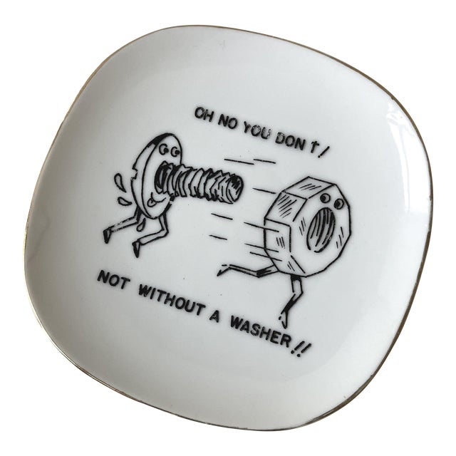 Vintage Novelty Humorous Porcelain Plate by Arrow of Japan, Circa 1950s