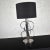 Striking vintage mid-century modern polished chrome table lamp with new black Fenchel drum shade. Wonderful condition...