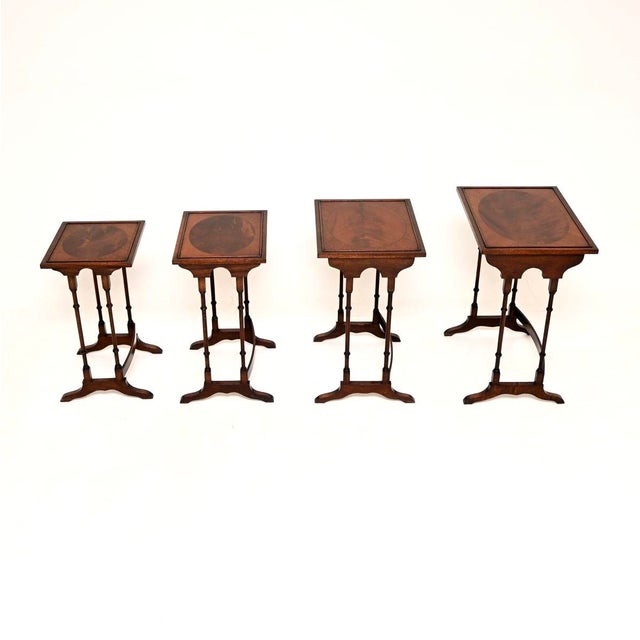 1930s Vintage Georgian Style Nesting Tables, 1930, Set of 4 For Sale - Image 5 of 11