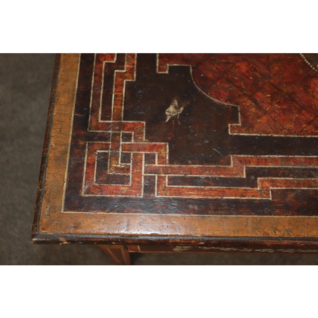 18th century Italian Paint Decorated Writing Desk with Drawer Circa 1760s For Sale - Image 11 of 12
