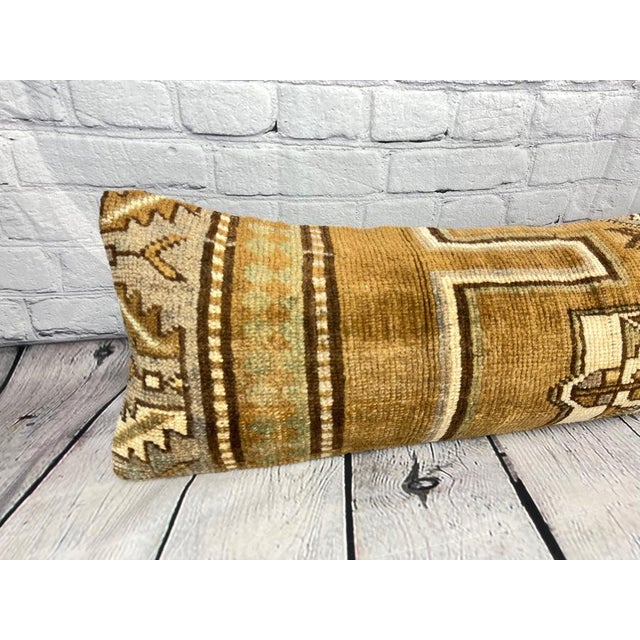 12 x 46 Lumbar Rug Pillow Artisanal Opulence Turkish Pillow Cushion Cover For Sale In Houston - Image 6 of 7