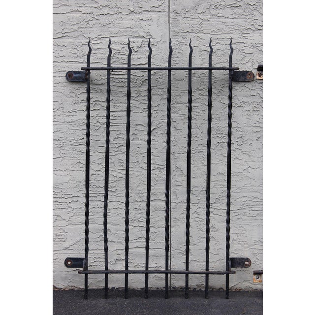 Hand Forged Set of Three Wrought Iron Window Grates For Sale - Image 4 of 12