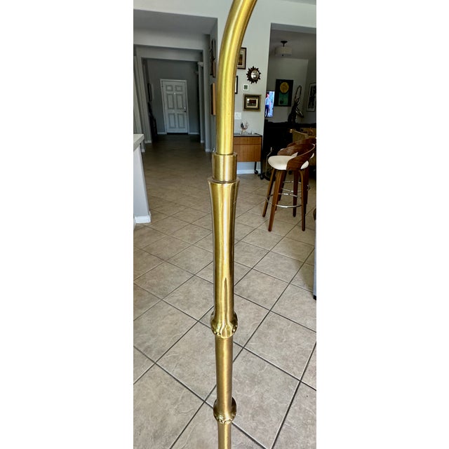 Late 20th Century Frederick CooperSolid Brass Faux Bamboo Floor Lamp For Sale - Image 16 of 17