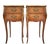 Antique Louis XV French Marquetry Marble Top Nightstands, Set of 2 For Sale