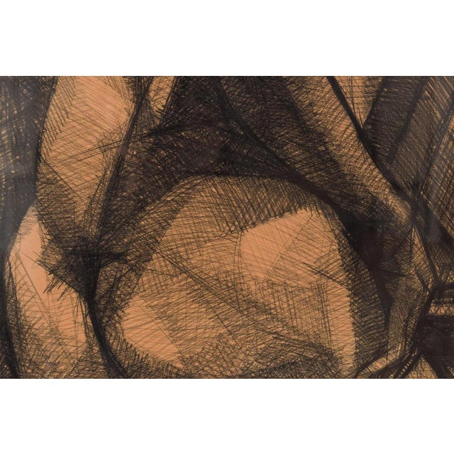 Large Stylised Life Drawing of a Woman, 20th-Century, Pencil on Paper For Sale - Image 11 of 17