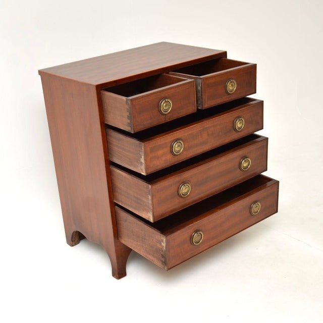 Antique Georgian Inlaid Chest of Drawers, 1930s For Sale - Image 4 of 12
