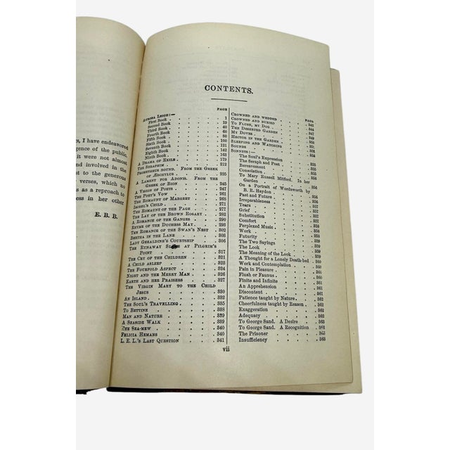 Antique Poetical Works of Elizabeth Barrett Browning Complete Edition Published by Thomas Y. Crowell & Company New York 1887 For Sale - Image 9 of 12