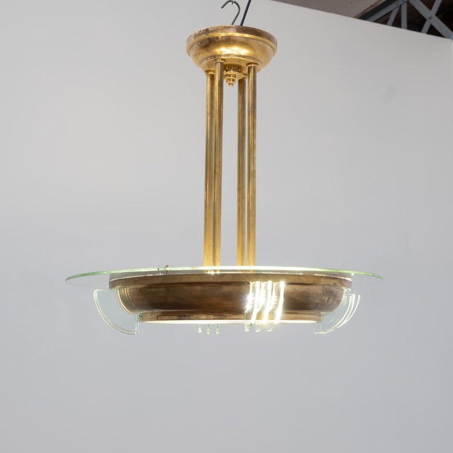 Vintage French Art Deco Pendant Light, 1920 For Sale - Image 3 of 9