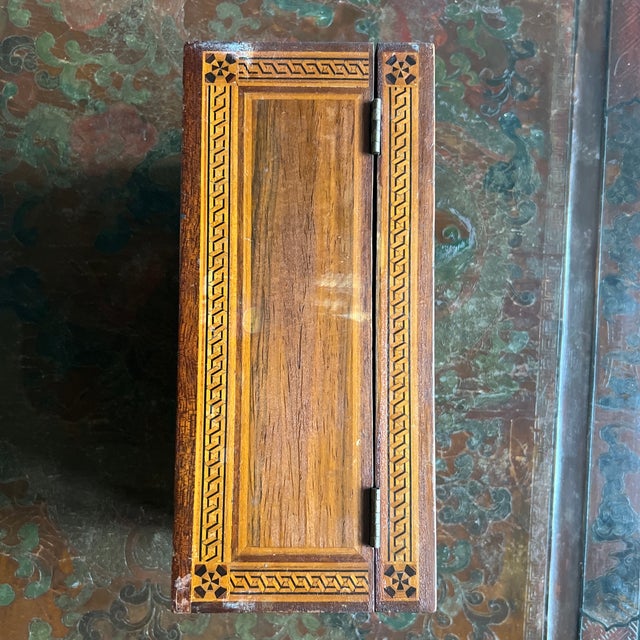 Wood Antique Wood Writing Box With Turnbridge Ware Inlay For Sale - Image 7 of 9