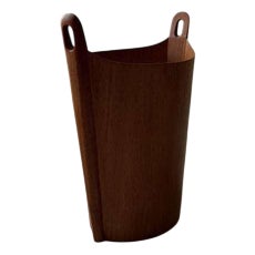 Vintage Teak Paper Bin by Einar Barnes PS Heggen, 1960s For Sale