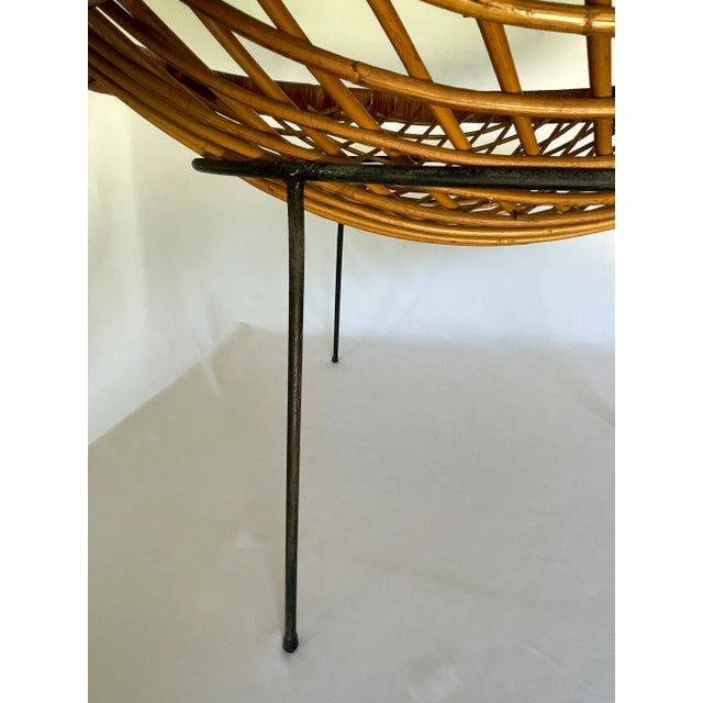1950's Circular Rattan and Iron Catch All Table For Sale - Image 10 of 11