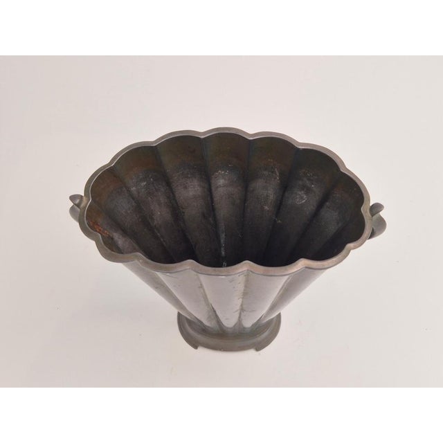 Danish Grace Art Deco Sculptural Vase in Diskometal by Just Andersen, 1930s For Sale - Image 11 of 13