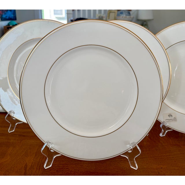 Lenox Federal Gold Fine Bone China Dinner Plates - Brand New For Sale - Image 9 of 11