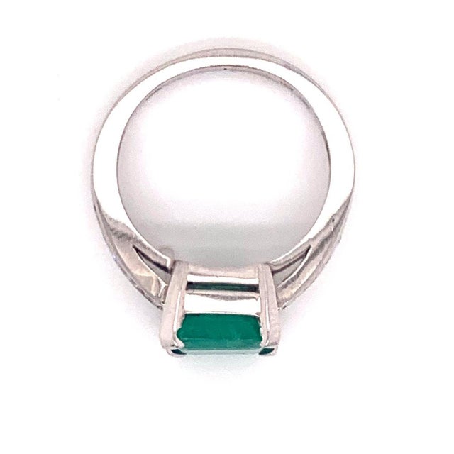 2010s Diamond Emerald Ring 14Karat Gold 2.55 TCarat Women Certified For Sale - Image 5 of 7