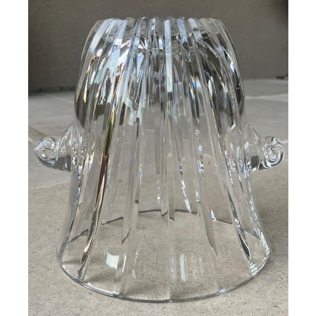 Late 20th Century Flared Swirl Cut Crystal Nautilus Shell Applied Handles Ice Bucket in the Manner of Tiffany & Company For Sale - Image 14 of 18