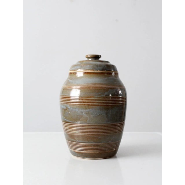 Late 20th Century Vintage Studio Pottery Jar For Sale - Image 5 of 12