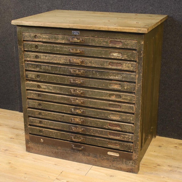 20th Century Woodcut Workshop Chest of Drawers in Lacquered Wood, 1930s For Sale - Image 9 of 13