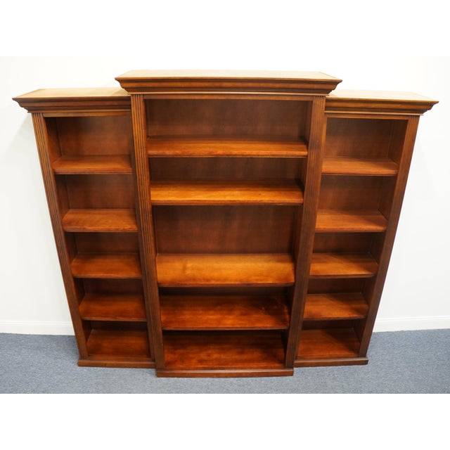 Hamilton Heritage Cherry Traditional Style 91" Triple Bookcase Wall