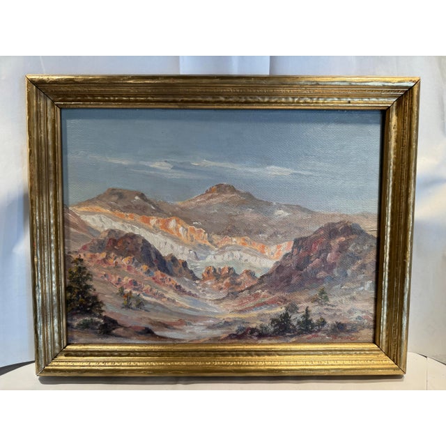 1930s "Rocky Prospect" Nevada Desert Landscape Painting by Harry Metzger For Sale - Image 9 of 10