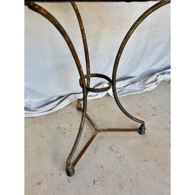 Late 19th Century Late 19th Century French Iron and Stone Bistro Garden Table For Sale - Image 5 of 12