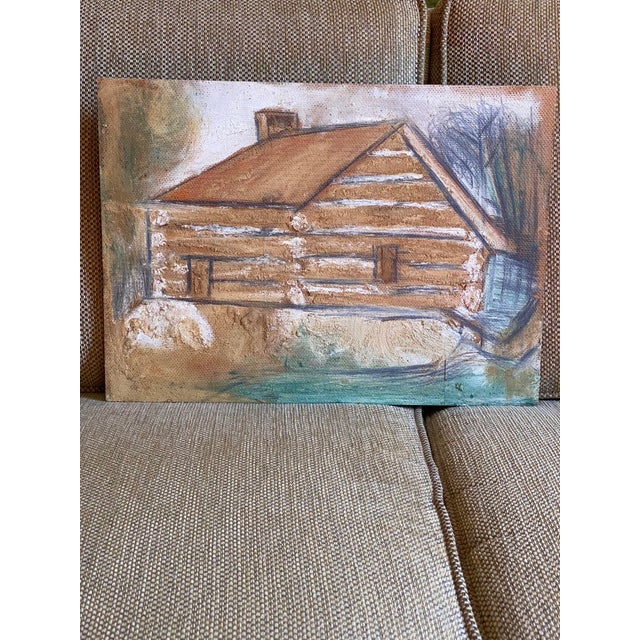 Circa 1974 Cabin House Portrait Mixed-Media Painting by Outsider Artist Jimmy Lee Sudduth For Sale - Image 13 of 13