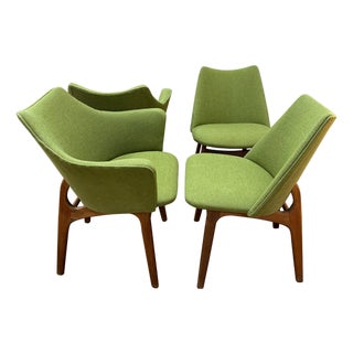 Set of 4 1970’s Walnut Chairs Attributed to Adrian Pearsall For Sale