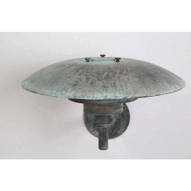 Mid-Century Modern Large Poul Henningsen 'Ph Wall' Darkly Patinated Outdoor Lamp for Louis Poulsen For Sale - Image 3 of 12