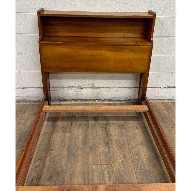 Vintage Twin Size MCM Mid Century Modern Maple Bookcase Bedframe For Sale - Image 9 of 12