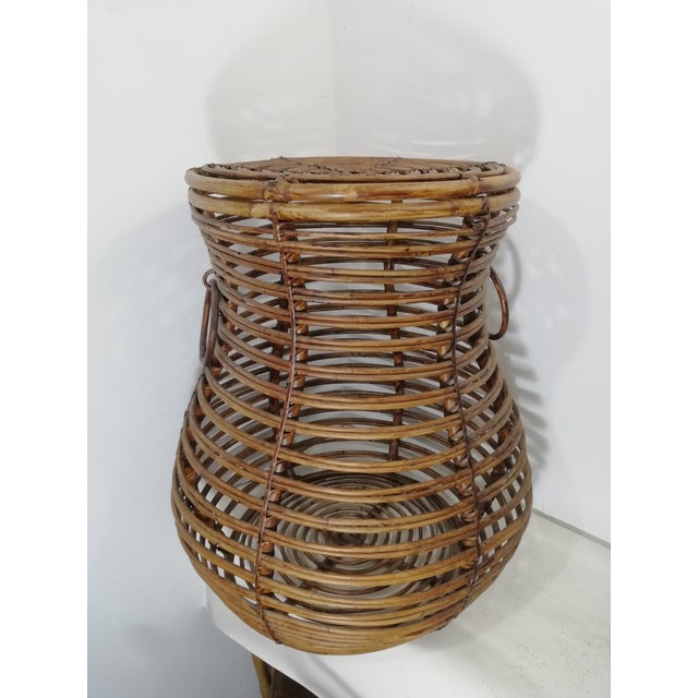 Large Vintage Wicker Basket, Italy, 1950s For Sale - Image 10 of 10