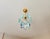 Vintage Custom Hand-Painted Italian Murano Style Light Blue Floral Pendant - Restored For Sale - Image 13 of 17