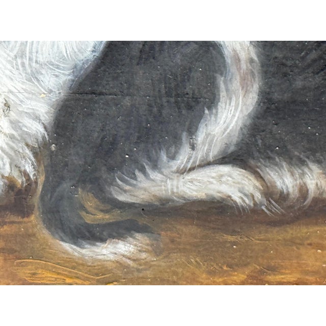 British Blenheim and Prince Charles Tricolour Spaniels Victorian Dogs Oil Portrait in a Wooded Country Landscapen in the Manner of John Dalby of York For Sale - Image 10 of 18