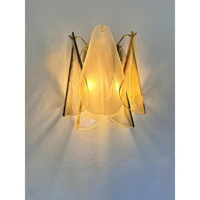 Early 21st Century Multicolor Amber Rondini Murano Wall Sconces by Simoeng, Set of 2 For Sale - Image 5 of 11