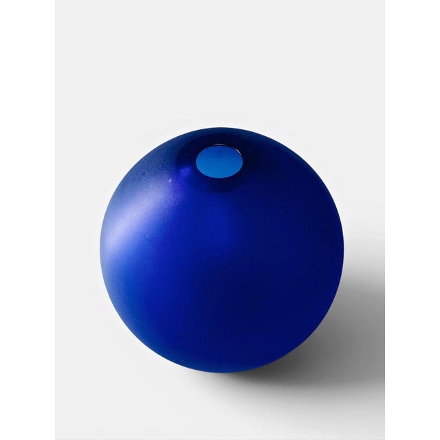 Murano blue ball vase by cenedese vetri, 1980s this piece has an attribution mark, i am sure that it is completely...