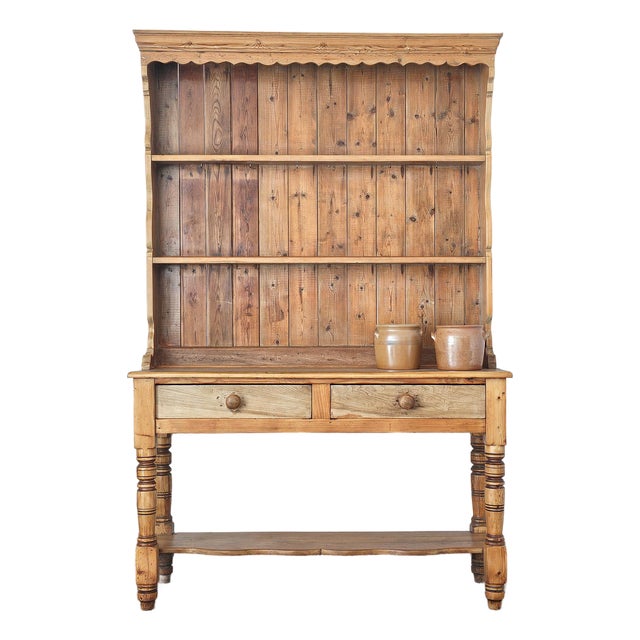 Antique English Pine Welsh Dresser - Circa 1890 For Sale