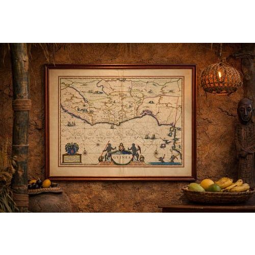 Antique Guinea Map with West Africa from Blaeu, 1642 For Sale - Image 10 of 13