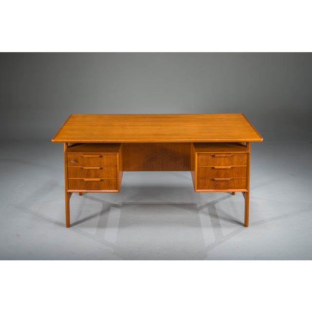 Teak Model 75 Desk from Omann Jun Møbelfabrik, 1960s For Sale - Image 4 of 18