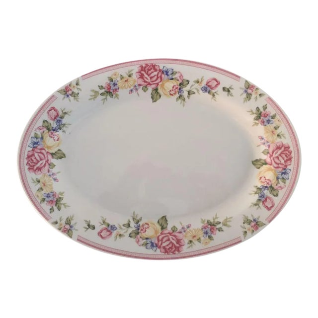 Vintage Floral Platter For Sale