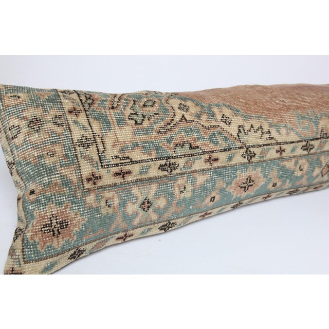 Handmade Muted Tones Vintage Rug Pillow Cover -14'' X 47'' For Sale - Image 9 of 11