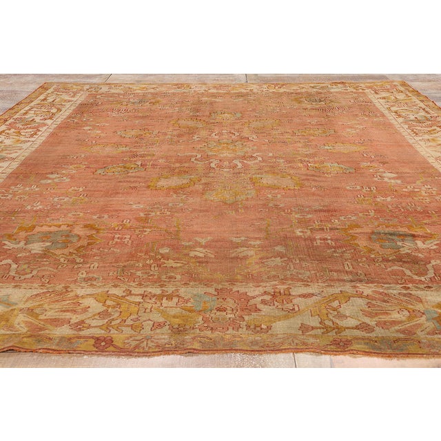 Terra Cotta Late 19th Century Turkish Oushak Rug - 10'00 X 12'05 For Sale - Image 8 of 9