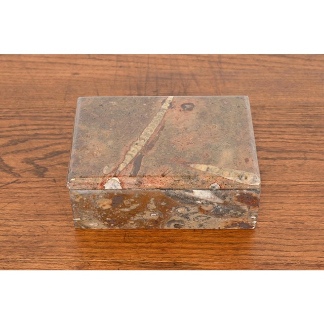 Vintage Fossilized Stone Dresser Box or Jewelry Box For Sale In South Bend - Image 6 of 12