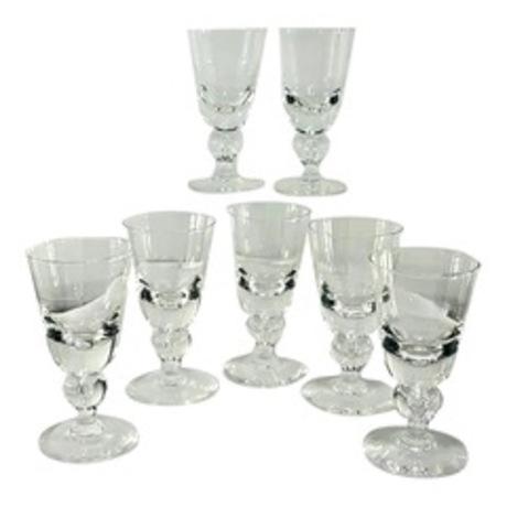 Glass Vintage Signed Steuben Crystal Tear Drop Bubble Baluster Stem Mid Century Goblet or Wine 1 of 7 For Sale - Image 7 of 8
