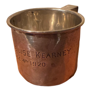 Antique 1920 Sterling Silver Inscribed Baby Cup / Mug by Woodside Sterling Co. .