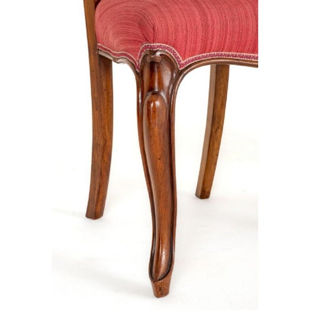 Pair of Victorian Walnut Cabriole Leg Chairs. Circa 1860 Raised Upon Typical Cabriole Front Legs with Swept Back Legs. The...