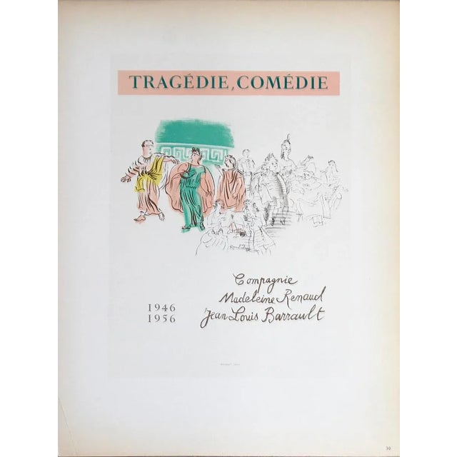 Tragedie, Comedie by Raoul Dufy, Unsigned 1959 Lithograph.12.5 x 9.25 inches