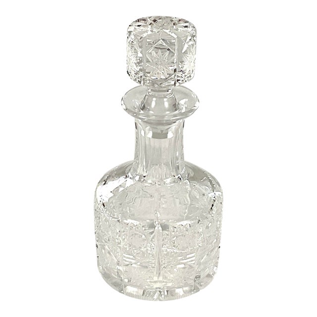 Mid 20th Century Starburst Cut Miniature – 6 Ounce Capacity Decanter For Sale