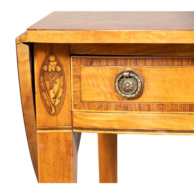 Brown George III Satinwood Pembroke Table For Sale - Image 8 of 9