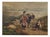 Unknown Artist, Rural Scene with a Woman, Child and Donkey, Print on Canvas, Framed For Sale