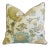 French Jacobean Floral & Velvet Feather/Down Pillow 24" Square For Sale